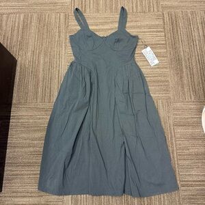 Future Collective Chic Black Structured Midi Dress with Pockets